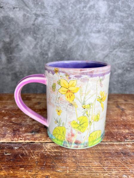 Vintage Flower Decal Mug