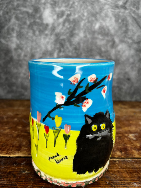 Three Black Cat Maud Lewis Mugs